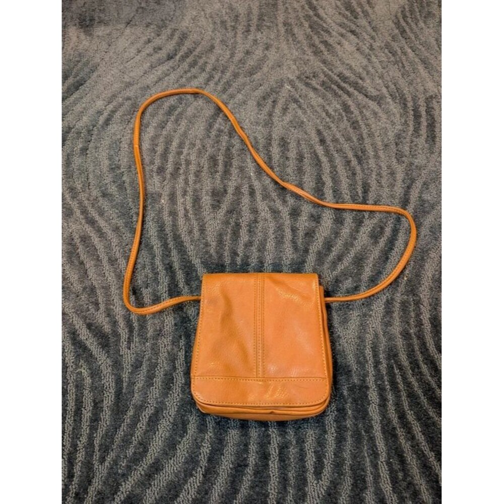 Liz Claiborne Tan Faux Leather Crossbody Purse Shoulder Bag